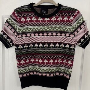 Unique Vintage Mushroom Multicolor Crewneck Sweater